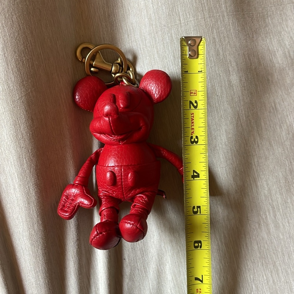 Adorable Authentic Coach Mickey Mouse bag charm keychain leather